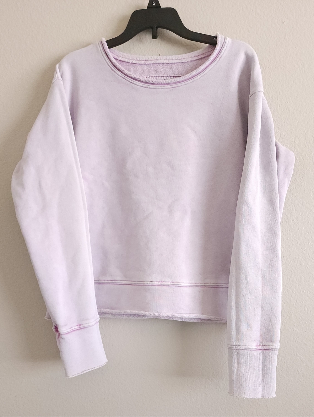 Frank & Eileen Tee Lab Boyfriend Crew Neck Sweatshirt Cropped Lavender S